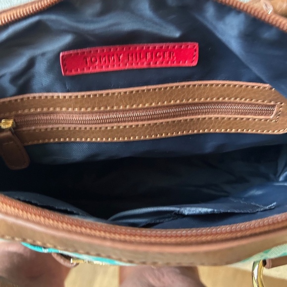 NEW Tommy Hilfiger Satchel purse, teal top handle handbag - Picture 8 of 11
